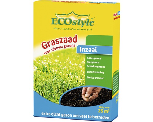 ECOstyle Graszaad voor nieuwe gazons, geschikt voor speelgazons, siergazons en schaduwgazons, 500 gram voor 25 vierkante meter