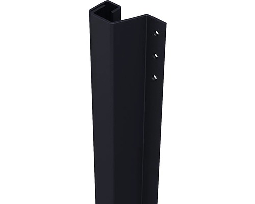 SECUSTRIP Anti-inbraakstrip Plus achterdeur 21-27 mm, 2300 mm zwartgrijs RAL7021 Zwarte hekpaal met gaten
