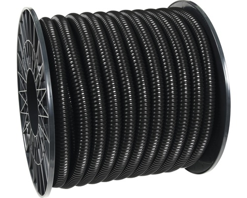 Spiraalslang 1 1/4" 45 m zwart, bestelbaar per 10 cm Oprolbare, flexibele kunststof beschermbuis op een haspel