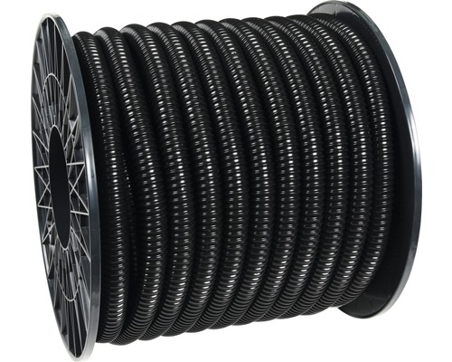Spiraalslang 1 1/2" 35 m zwart, bestelbaar per 10 cm Opgerolde flexibele kabelbeschermingsbuis van kunststof