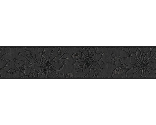 A.S. CRÉATION Behangrand zelfklevend 3466-12 Only Borders bloemen glitter zwart 5 m x 13 cm