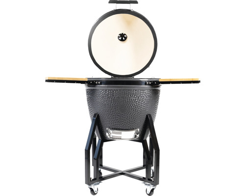 Keramische barbecue met deksel, zijtafels en onderstel