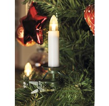 Kerstboom met een elektrische kaars met clip