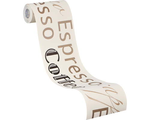 Rol papieren behang met koffiemotief