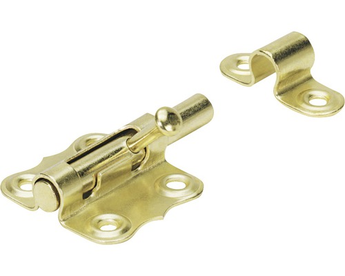 HETTICH Meubelgrendel, vermessingd 50 x 45 mm, 5 stuks Messingkleurige grendel met montage tegenhanger