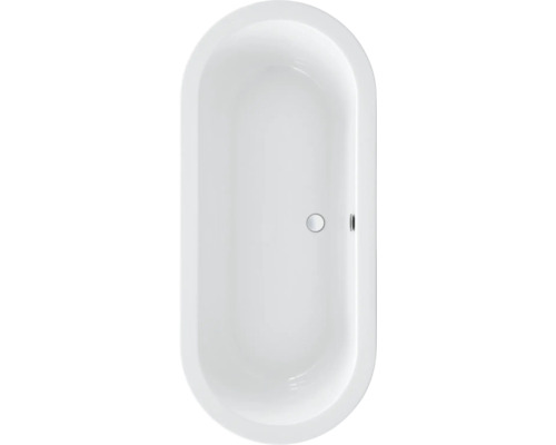 Ovaal ligbad van sanitairacryl met afvoergarnituur