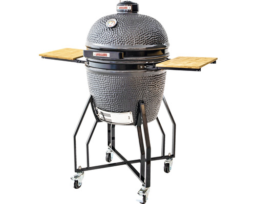 Keramische barbecue met thermometer, zijtafels en wielen