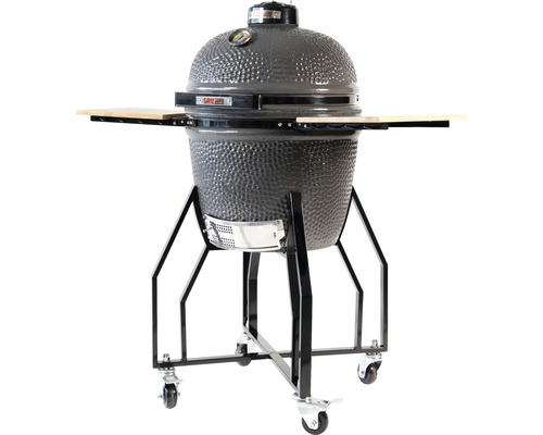 Keramische barbecue op wielen met zijtafels voor buiten