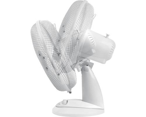 Witte tafelventilator met beschermrooster