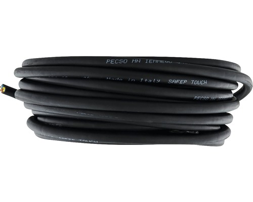 Opgerolde zwarte elektriciteitskabel