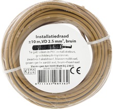 Bruine installatiedraad, 10 meter, 2,5 mm² doorsnede