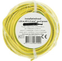 Geelgroene installatiedraad, 20 meter, 2,5 mm doorsnede