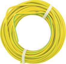 Geel aardingskabel opgerold en vastgemaakt met kabelbinders