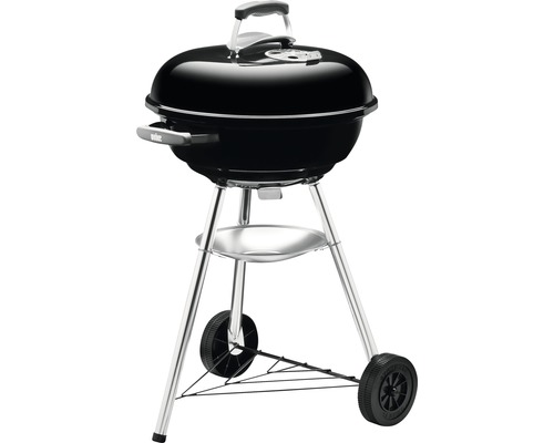 Bolvormige barbecue met deksel, wielen en opbergruimte