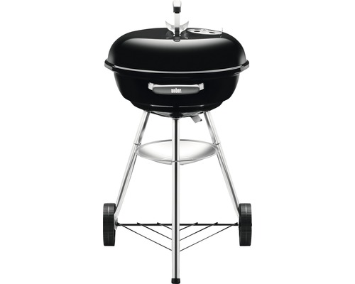 Zwarte houtskoolbarbecue met deksel en wielen