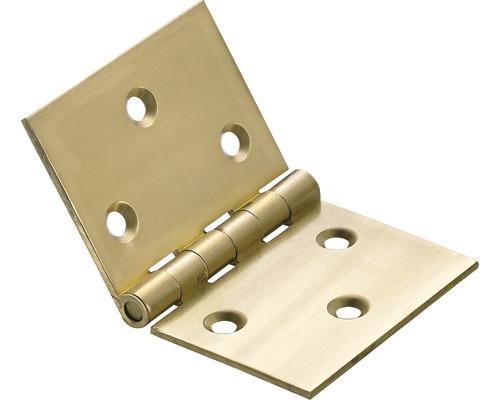 HETTICH Scharnier breed, messing 51 x 78 mm, 10 stuks Open metalen scharnier met bevestigingsgaten