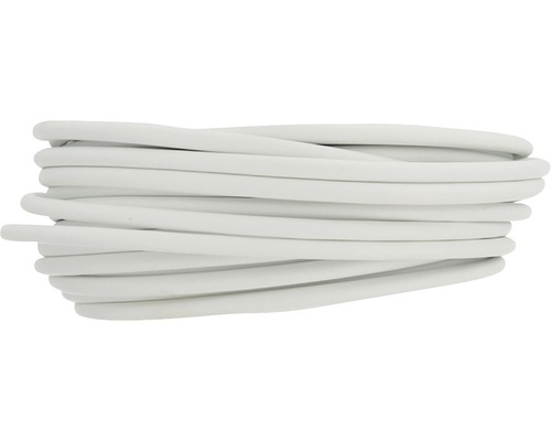 Opgerolde, witte elektrische kabel