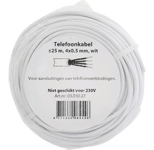 Telefoon installatiekabel rond 4x0,5 mm² wit 25 m