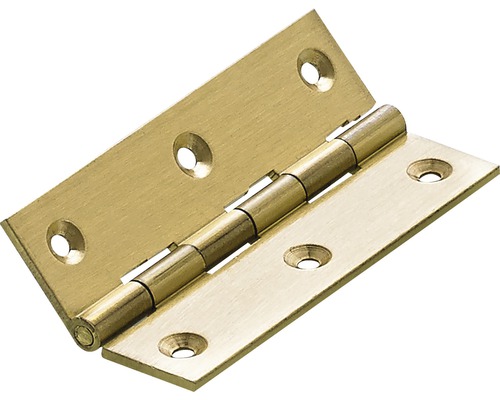 HETTICH Scharnier smal, messing 70 x 40 mm, 10 stuks Messingkleurig scharnier met schroefgaten
