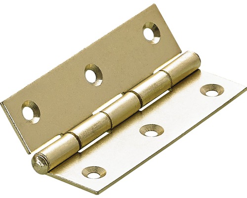 HETTICH Scharnier smal, vermessingd, 70 x 40 mm, 10 stuks Een enkel deurscharnier