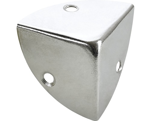HETTICH Kisthoek, staal vernikkeld, 36 x 36 x 36 mm, 25 stuks Hoekbeschermer van metaal met drie gaten voor bevestiging