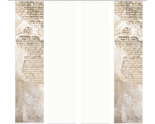 HOME FASHION Paneelgordijn Wallona beige 60x245 cm set van 4