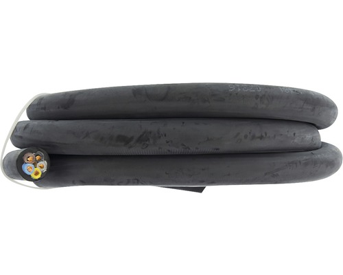 Zwarte grondkabel met vijfaderige bedrading.