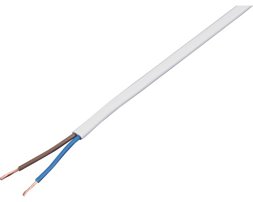 Huishoudkabel plat 2x0,75 mm² wit 10 m