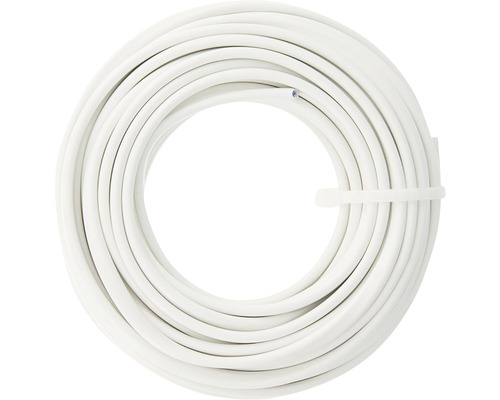 Witte elektrische draad opgerold