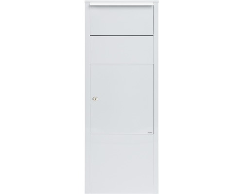 Vrijstaande witte brievenbus met slot