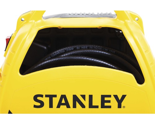 Stanley Logo op compressor met haspel