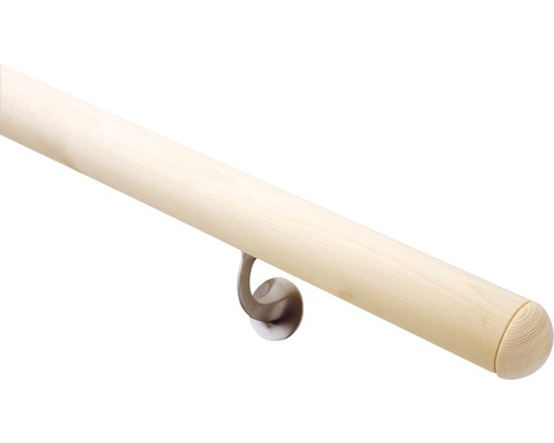 Houten trapleuning met houder