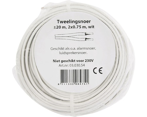 Tweeling snoer ongeveer 20 meter, 2x0,75 millimeter