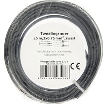 Tweelingsnoer 2x0,75 mm² zwart 5 m-thumb-2