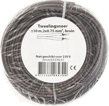Tweelingsnoer 2x0,75 mm² bruin 10 m-thumb-2