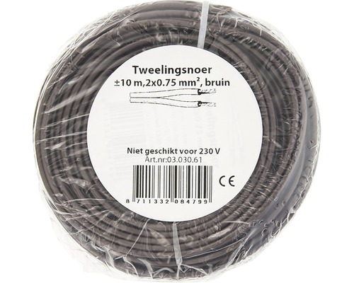 Tweelingsnoer circa 10 m, 2x0,75 mm kwadraat