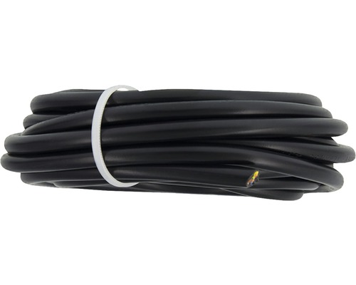 Zwarte stroomkabel gebundeld met kabelbinder