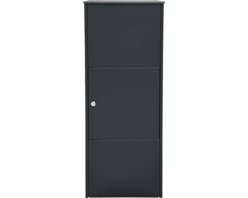 Vrijstaande antracietkleurige brievenbus met slot