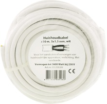 Huishoudkabel, circa 10 meter, 3x1,5 millimeter