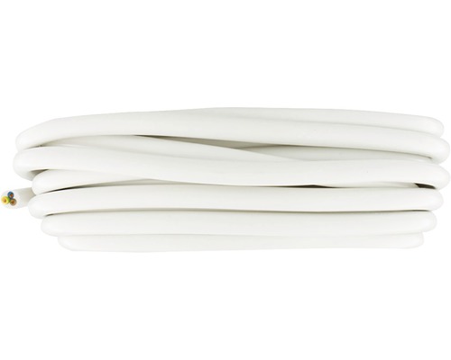 Opgerolde witte elektriciteitskabel