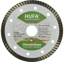 HUFA diamantdoorslijpschijf met een diameter van 125 millimeter voor keramiek, granieten platen, aardewerk, baksteen, beton, klinkers en natuur- en kunststeen
