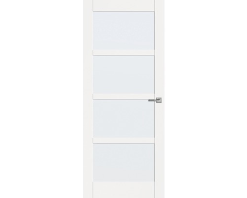 PERTURA Binnendeur 601 opdek links wit gegrond met mat glas 83x201,5 cm Witte binnendeur met vier panelen en deurgreep