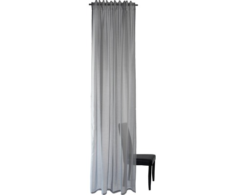 Transparant gordijn met rimpelbandophanging voor een stoel