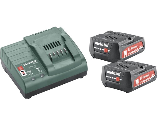 Metabo oplader SC 30 met twee 12 volt accu''s