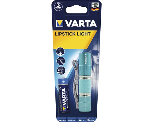 Varta Lipstick Light zaklamp met batterij en polsband in verpakking