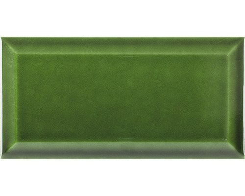 Wandtegel Metro Biselado victoria green glans 20x10 cm Rechthoekige, groene tegel