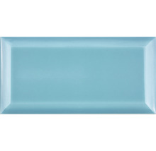 Wandtegel Metro Biselado azul turquesa glans 20x10 cm