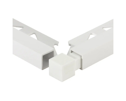 DURAL Hoekstuk buitenhoek voor vierkant profiel PVC wit 11 mm DPSP 1130-Y, 2 stuks Kunststof hoekverbinder voor trapkantprofielen