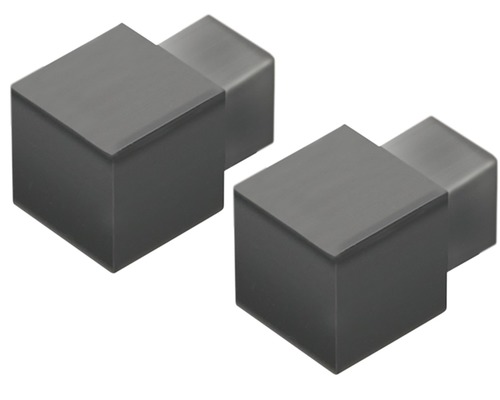 DURAL Hoekstuk voor vierkant profiel PVC zwart 9 mm DPSP 933-Y, 2 stuks Twee meubelknoppen in kubusvorm