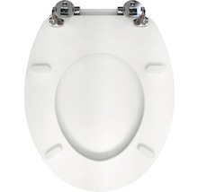 Toiletdeksel van kunststof met metalen scharnieren